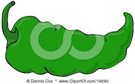 Clipart Illustration of a Hot And Spicy Mexican Green Chili Pepper by djart