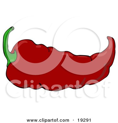 Clipart Illustration of a Hot And Spicy Mexican Red Chili Pepper by djart