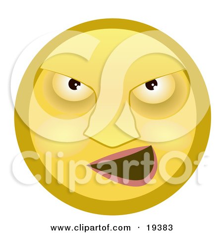 Mean Yellow Smiley Face Bully Grinning Posters, Art Prints