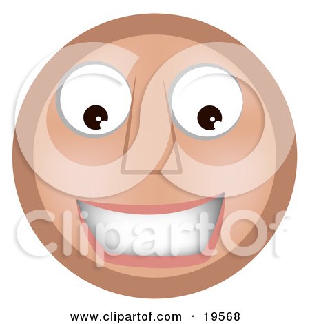 Friendly Smiling Tan Smiley Face Posters, Art Prints