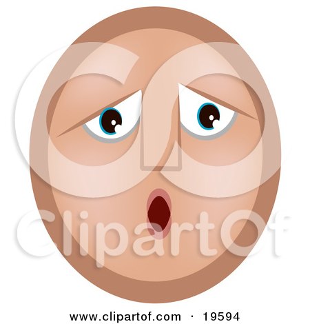 Clipart Illustration of a Sad, Let Down Emoticon Face by AtStockIllustration