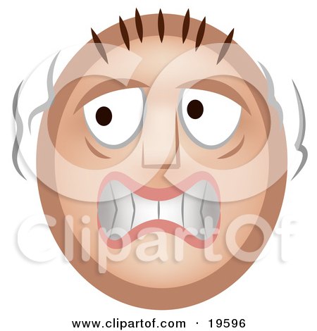 Clipart Illustration of a Scared Emoticon Face Trembling Like A Chicken by AtStockIllustration