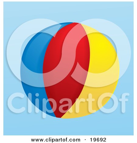 Clipart Illustration of a Colorful Beach Ball Over a White Background by Rasmussen Images