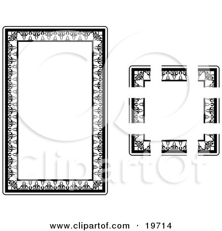 Clipart Illustration of a Stationery Border With Intricate Designs by AtStockIllustration