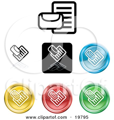 Clipart Illustration of a Collection of Different Colored Mail Icon Buttons by AtStockIllustration