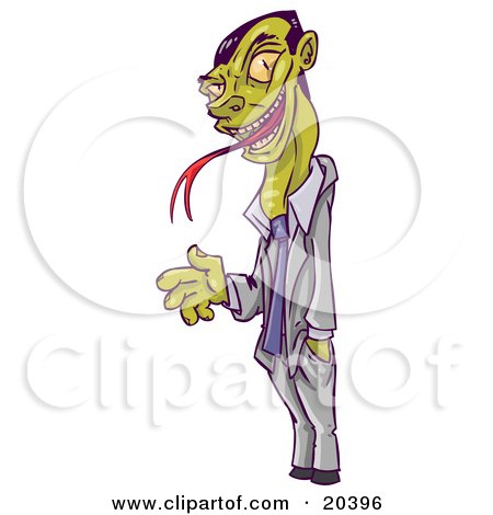 Clipart Illustration of a Snake Businessman With One Hand In His Pocket, Slithering His Tongue And Reaching Out To Shake Hands by Tonis Pan
