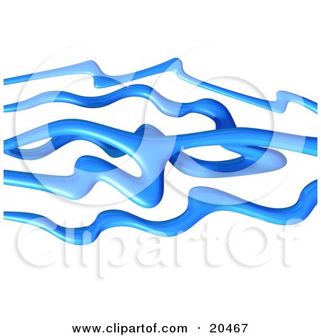 Clipart Illustration Of Blue Liquid Trails Over A White Background by Tonis Pan