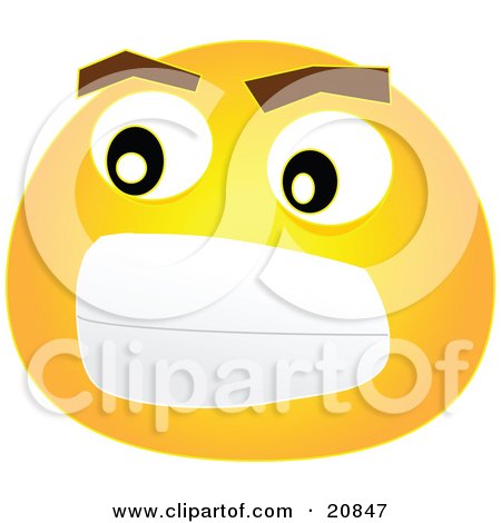 Royalty-free ClipArt Graphic Of A Frustrated Smiley Emoticon Face by Kenny G Adams