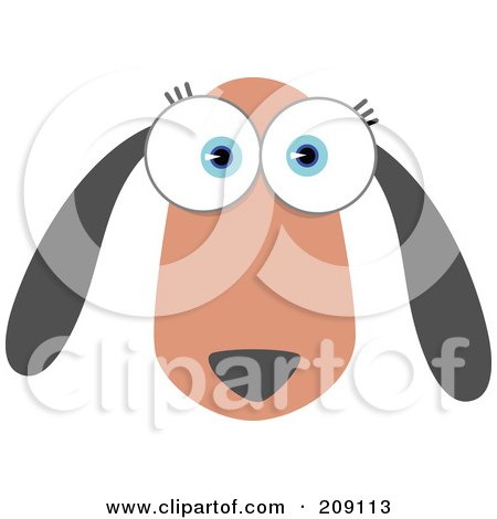 Royalty-Free (RF) Clipart Illustration of a Big Eyed Dog Face by Qiun
