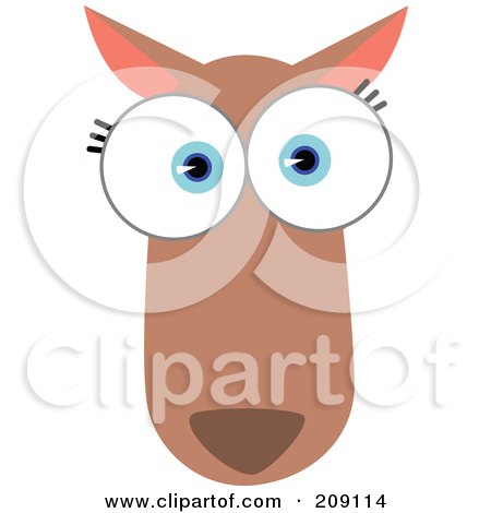 Royalty-Free (RF) Clipart Illustration of a Big Eyed Kangaroo Or Horse Face by Qiun