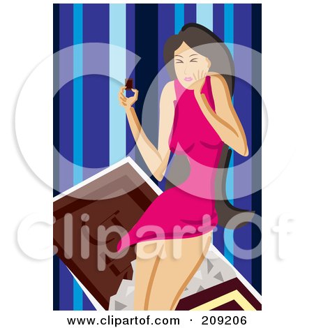 Royalty-Free (RF) Clipart Illustration of a Woman Eating Sweet Chocolate by mayawizard101