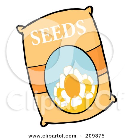 Royalty-Free (RF) Clipart Illustration of a Bag Of Flower Seeds by Hit Toon