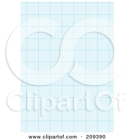 Royalty-Free (RF) Clipart Illustration of a Sheet Of Blue Graph Paper by michaeltravers