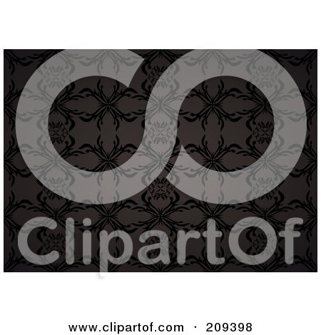 Royalty-Free (RF) Clipart Illustration of a Dark Seamless Gothic Patterned Background by michaeltravers