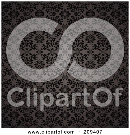 Royalty-Free (RF) Clipart Illustration of a Seamless Dark Gothic Patterned Background by michaeltravers