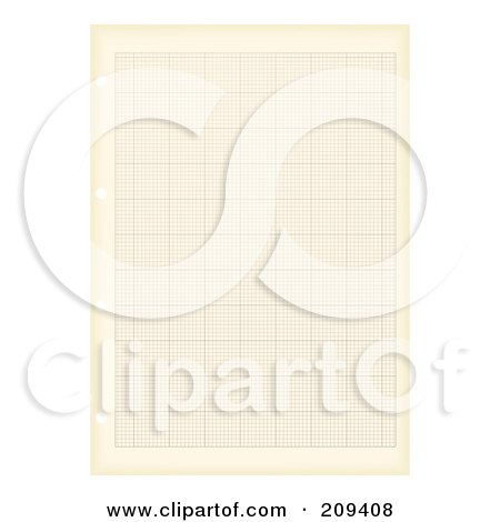 Royalty-Free (RF) Clipart Illustration of a Sheet Of Grungy Aged Graph Paper by michaeltravers