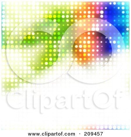 Royalty-Free (RF) Clipart Illustration of a Bright White And Colorful Halftone Dot Background by Arena Creative