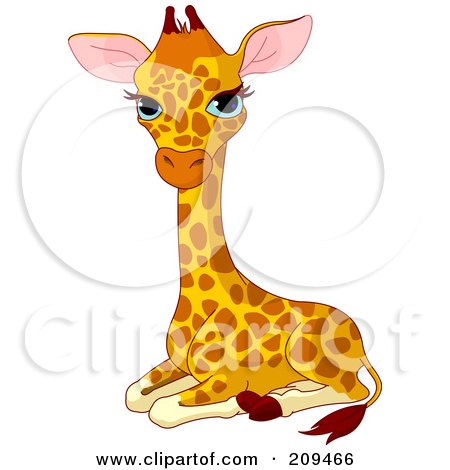 Royalty-Free (RF) Clipart Illustration of a Baby Giraffe Resting by Pushkin