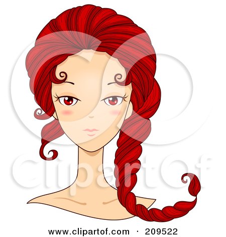 Royalty-Free (RF) Clipart Illustration of a Beautiful Scorpio Woman's Face With Her Hair Curling Like A Scorpion's Tail by BNP Design Studio