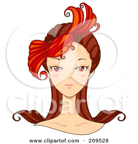 Royalty-Free (RF) Clipart Illustration of a Beautiful Cancer Woman's Face by BNP Design Studio
