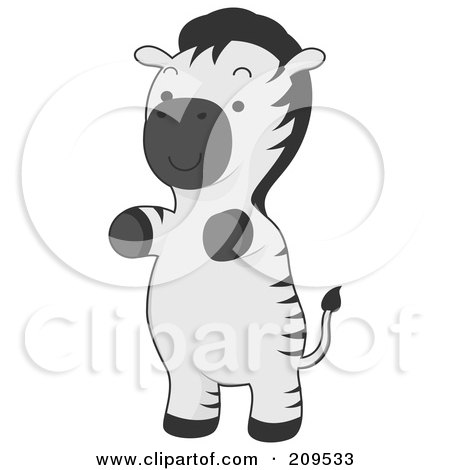 Royalty-Free (RF) Clipart Illustration of a Cute Baby Zebra Rearing by BNP Design Studio