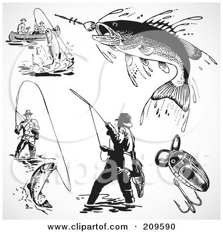 Vintage Fishing Cliparts, Stock Vector and Royalty Free Vintage Fishing  Illustrations
