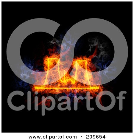 Royalty-Free (RF) Clipart Illustration of a Blazing Nuclear Facility by Michael Schmeling