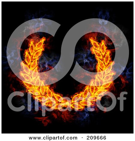 Royalty-Free (RF) Clipart Illustration of a Blazing Laurel by Michael Schmeling