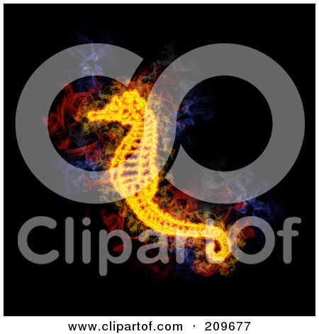 Royalty-Free (RF) Clipart Illustration of a Blazing Seahorse by Michael Schmeling