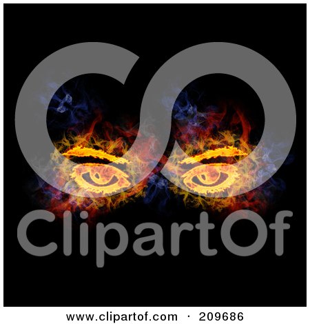 Royalty-Free (RF) Clipart Illustration of a Blazing Pair of Eyes by Michael Schmeling