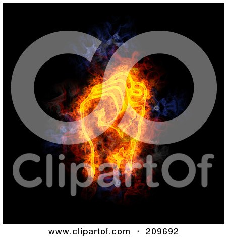 Royalty-Free (RF) Clipart Illustration of a Blazing Fist by Michael Schmeling