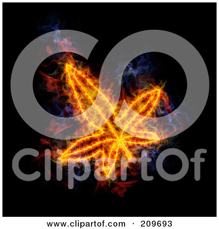 Royalty-Free (RF) Clipart Illustration of a Blazing Ivy Leaf by Michael Schmeling