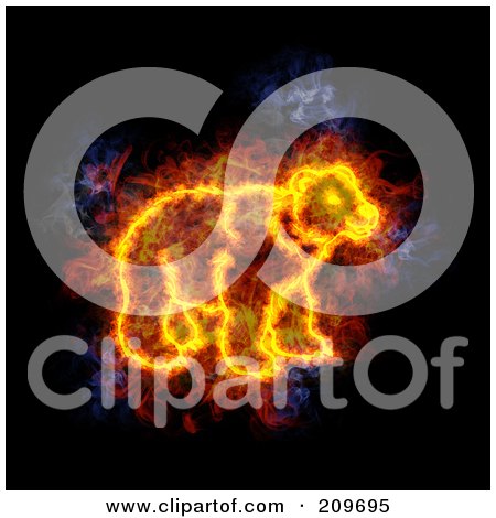 Royalty-Free (RF) Clipart Illustration of a Blazing Bear by Michael Schmeling
