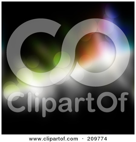 Royalty-Free (RF) Clipart Illustration of Light And Glittering Circles On Black by Arena Creative