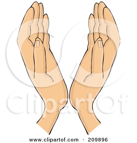 Royalty-Free (RF) Clipart Illustration of a Pair Of Hands Coming Together by djart
