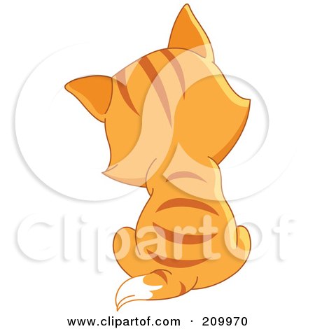 Royalty-Free (RF) Clipart Illustration of a View Of A Striped Orange Kitten's Back by yayayoyo