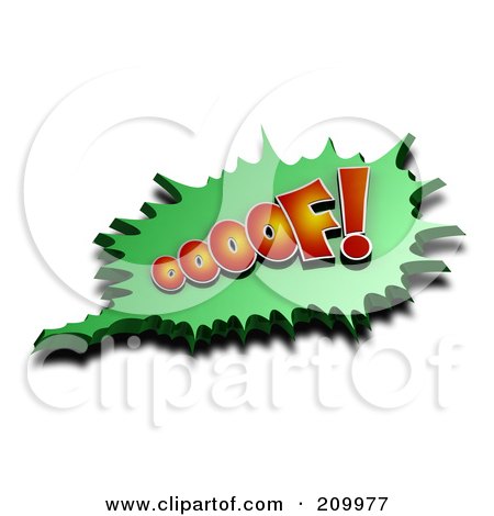 Royalty-Free (RF) Clipart Illustration of a 3d OOOOF Comic Cloud With A Shadow by stockillustrations