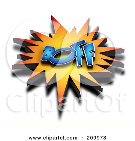 Royalty-Free (RF) Clipart Illustration of a 3d BOFF Comic Cloud With A Shadow by stockillustrations