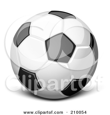 Royalty-Free (RF) Clipart Illustration of a 3d Soccer Ball With Black And Orange Marks by Oligo