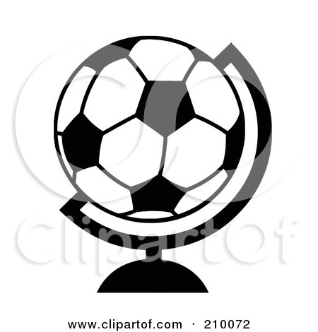 Royalty-Free (RF) Clipart Illustration of a Black And White Soccer Ball Desk Globe by Hit Toon