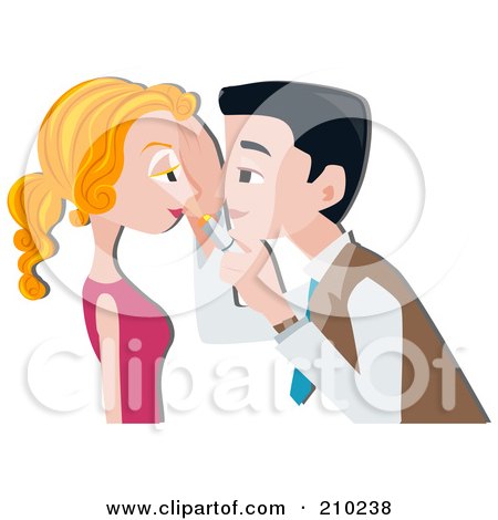 Royalty-Free (RF) Clipart Illustration of a Male Opthamologist Inspecting A Woman's Eyes by BNP Design Studio