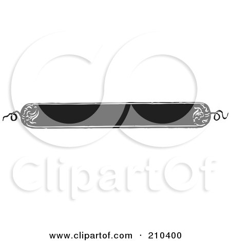 Royalty-Free (RF) Clipart Illustration of a Retro Black And White Banner With Rounded Edges by BestVector