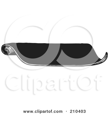Royalty-Free (RF) Clipart Illustration of a Retro Black And White Scrolled Banner by BestVector