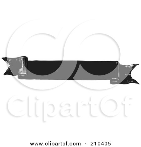 Royalty-Free (RF) Clipart Illustration of a Retro Black And White Banner With Folded Edges by BestVector