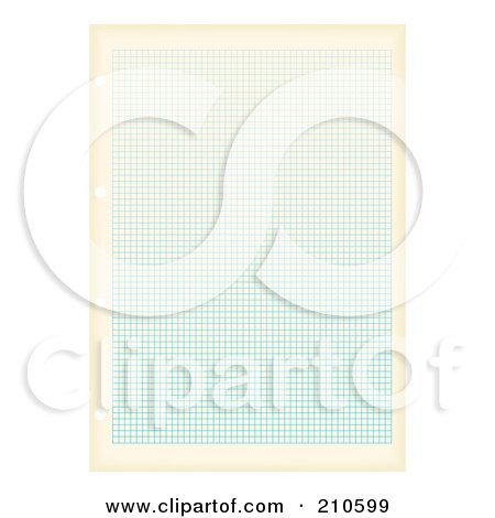 Royalty-Free (RF) Clipart Illustration of a Page Of Blue Graph Paper by michaeltravers