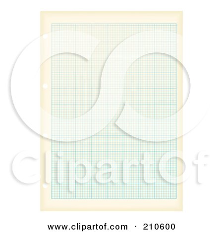 Royalty-Free (RF) Clipart Illustration of a Page Of Aged Blue Graph Paper by michaeltravers