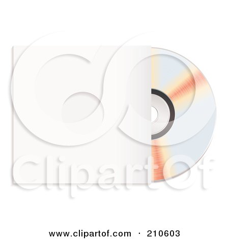 Royalty-Free (RF) Clipart Illustration of a Shiny Cd Partially In A Sleeve by michaeltravers