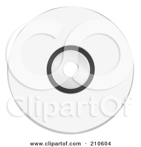 Royalty-Free (RF) Clipart Illustration of a Blank White Cd Or Dvd With Copyspace by michaeltravers