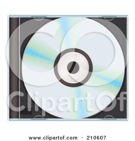 Royalty-Free (RF) Clipart Illustration of a Shiny CD In A Closed Hard Case by michaeltravers