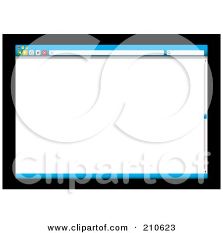 Royalty-Free (RF) Clipart Illustration of a Blue Web Browser With A Slider Bar Over Black by michaeltravers